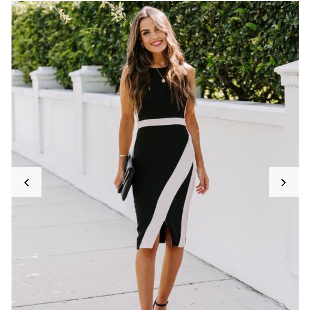 NWT Vick collection black/white color block dress